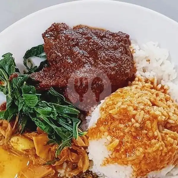 Nasi Rendang + Es Teh | RM Duta Minang, Tanjung Karang Pusat
