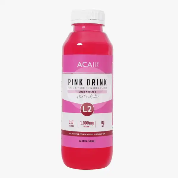 L2 Pink Drink 500ml | Acaii Tea Co, Yummykitchen Menteng