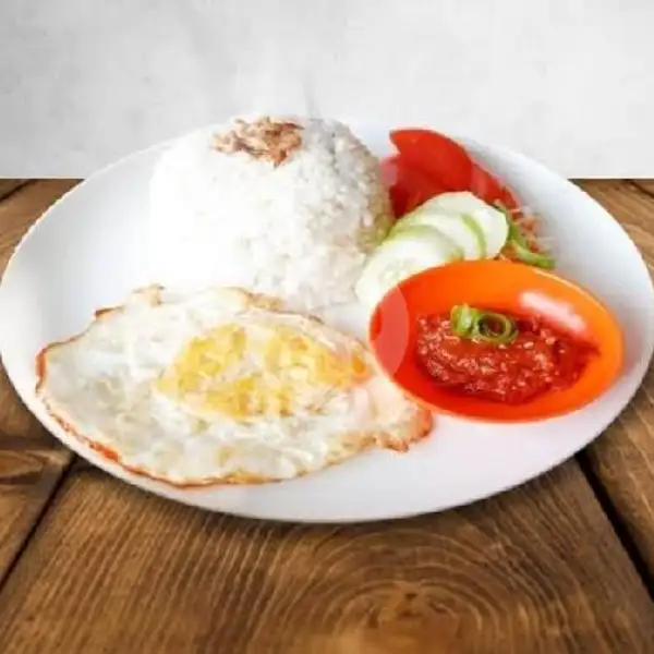 Nasi Putih + Telor Ceplok + Sambal Lalapan Dan Krupuk +Es Th Manis | Bubur Ayam dan Bubur Kacang Ijo Haikal, Limo