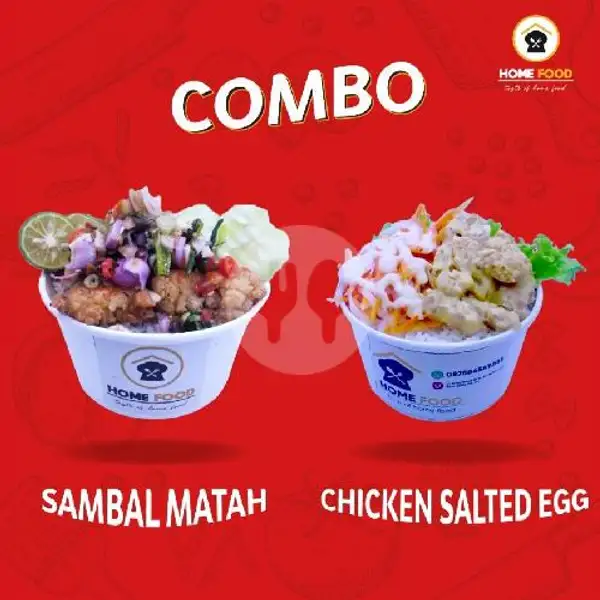 COMBO, Ayam Geprek Sambal Matah Dan Chicken Salted Egg | Home Food, Cipondoh