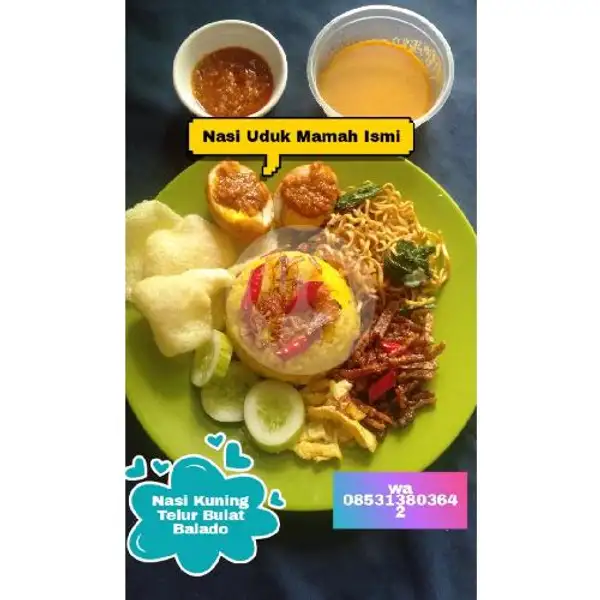 Nasi Kuning Telur Balado | Nasi Uduk Mamah Ismi, Cipayung