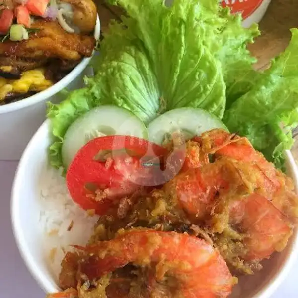 Rice Bowl Fried Shrimp+ | Mie Udang Kelong, Padang Barat
