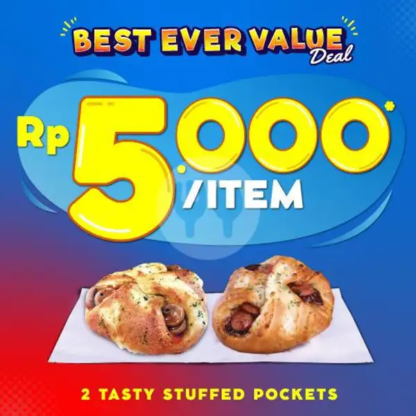 Best Ever Value Deal 2 Tasty Stuffed Pockets | Domino's Pizza, Pasar Baru