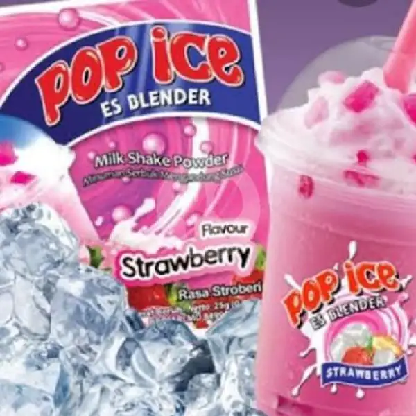 Pop Ice Strawberry | Lalapan Ayam Taliwang Hj.Riyati