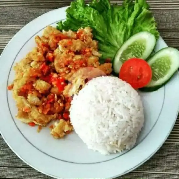 Nasi + Ayam Chiken Geprek+lalapan + Smbal Merah | Keday Nesa, Panawuan