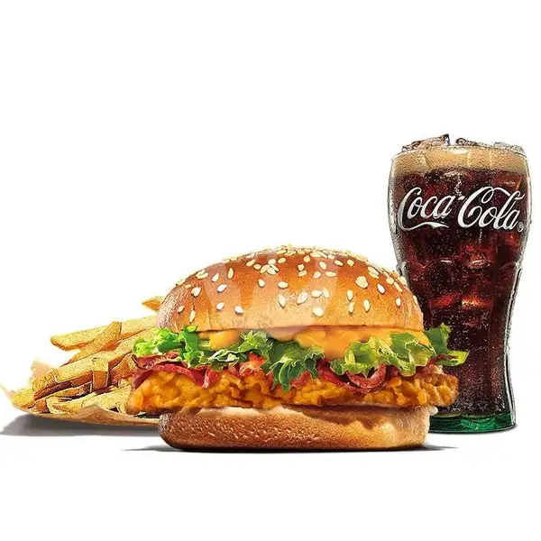 Paket Cheese Rasher Chicken Medium | Burger King, Level 21 Mall