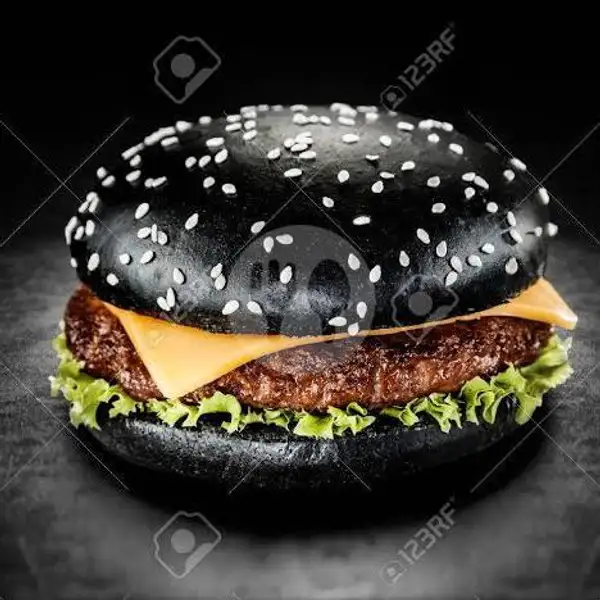 Black Big Beef Burger BarCheese | Angkringan Zaid