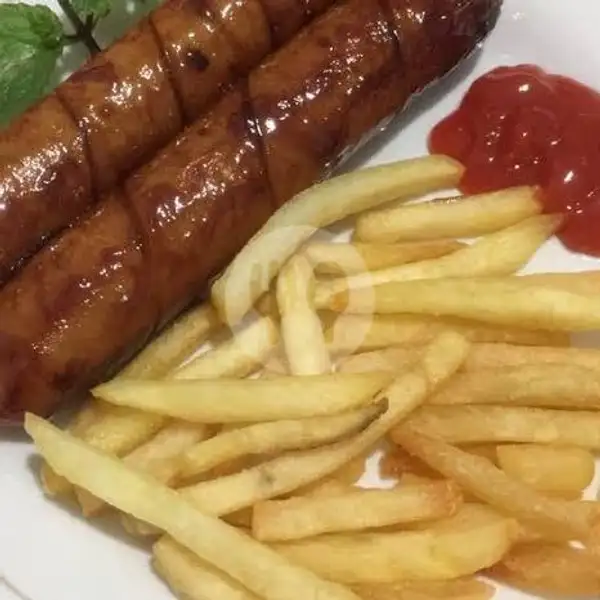 1pcs Sosis Bakar Jumbo + French-fries | C Kendinner Chicken Wing 