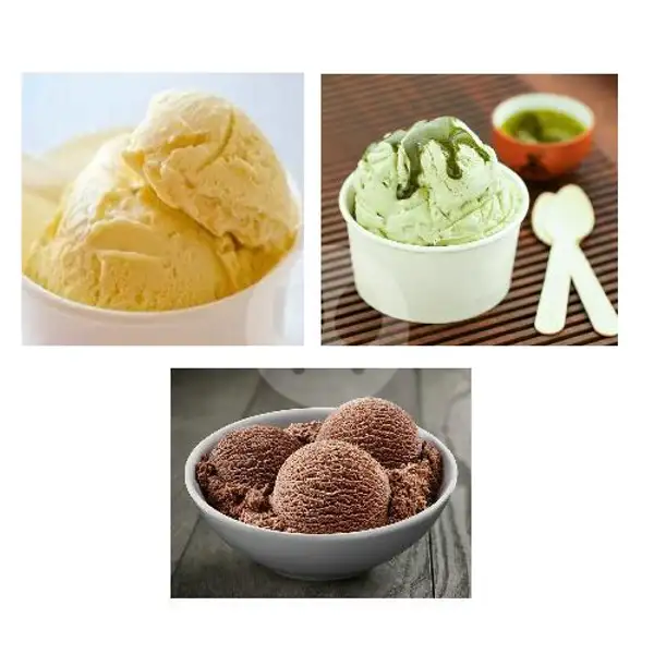 Ice Cream Durian+Ice Cream Green Tea+Ice Cream Capucino | ADONAI ICE Cream