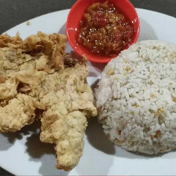 Nasi Putih Ayam Crispy + Sambal + Telor | Foodjie Cafe