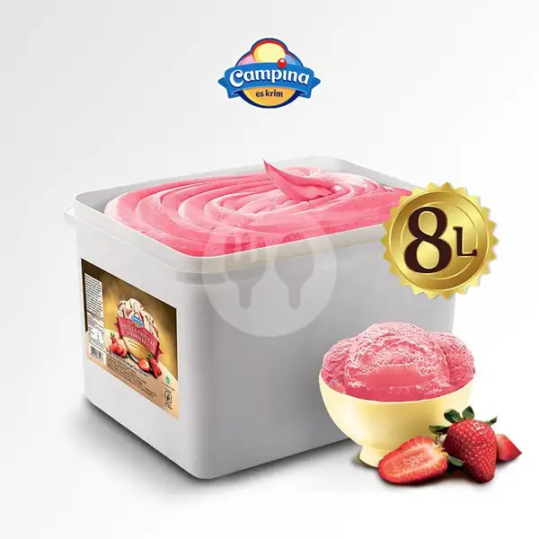 8 Liter Strawberry | Ice Cream Campina, Cirebon