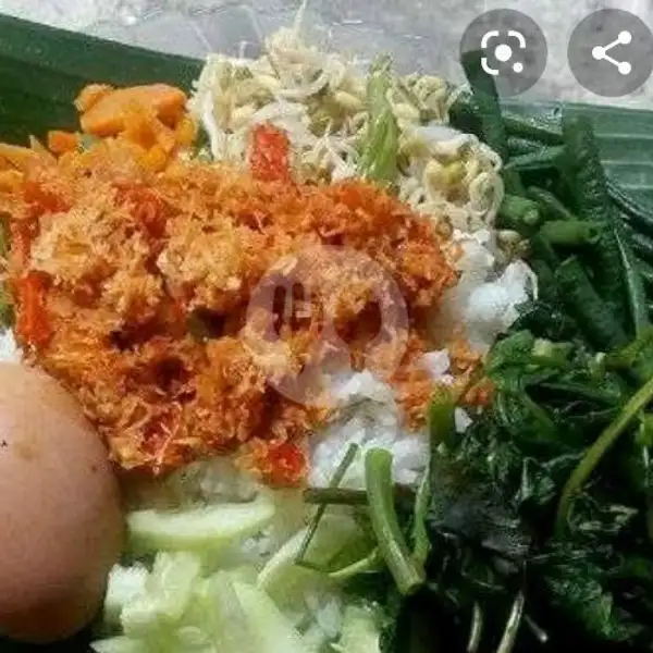 Nasi Urap Telur + Peyek | Warung Gudeg Jogja & Oseng - Oseng Mercon 