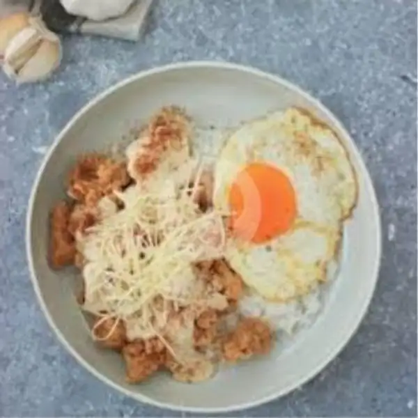 Paket Rice Box 3 (Nasi + Ayam Pocorn Keju + Telur Ceplok) | Resto Murahan, Cipamokolan