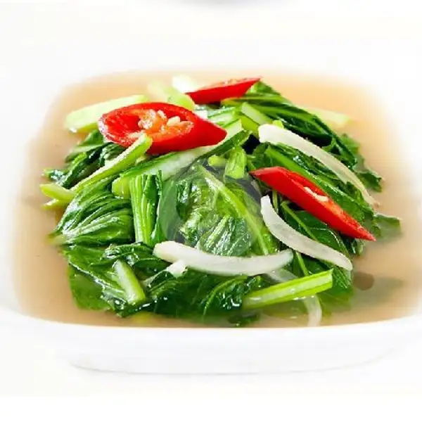Green Vegetable With Oyster Or Garlic Sauce | The Orange, Teuku Umar