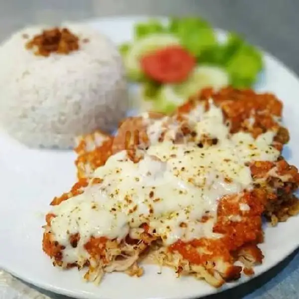 Ayam Geprek Crispy Keju Mozzarella+Nasi | Ayam Geprek Wong Tegal77, Cibitung