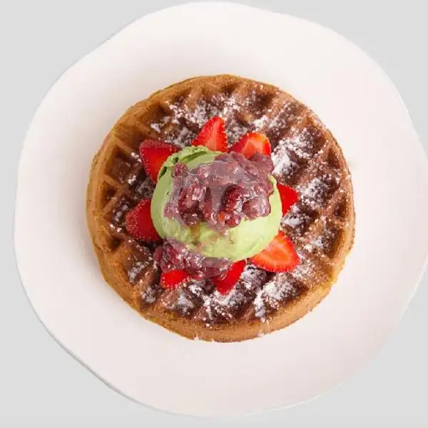 Matcha Azuki Waffle | Brownfox Waffle & Coffee, Denpasar