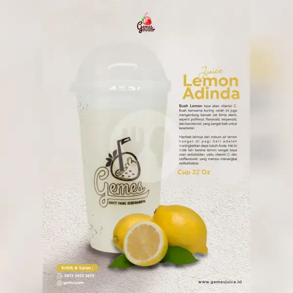 Lemon Adinda | Gemes Juice, Candi