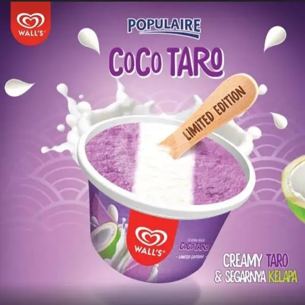 3 Pupulaire Taro | Ice Cream Walls - Gajah Mada (Es Krim)