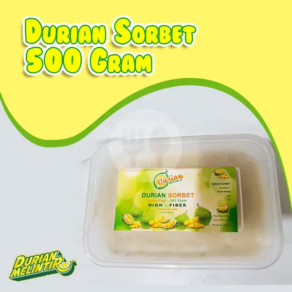 Durian Sorbet 500 Gram | Makaroni Melintir, Pasar Minggu