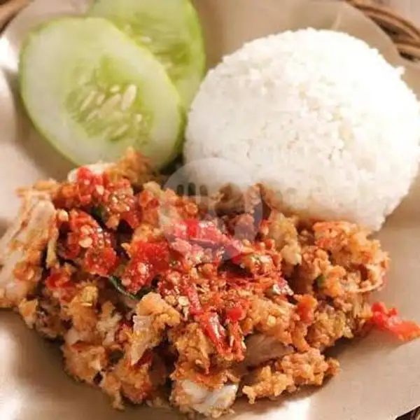 Paket Ayam Geprek + Nasi+ Es Teh | Rica-Rica Enthog Ibu Dewi, Karanggawang