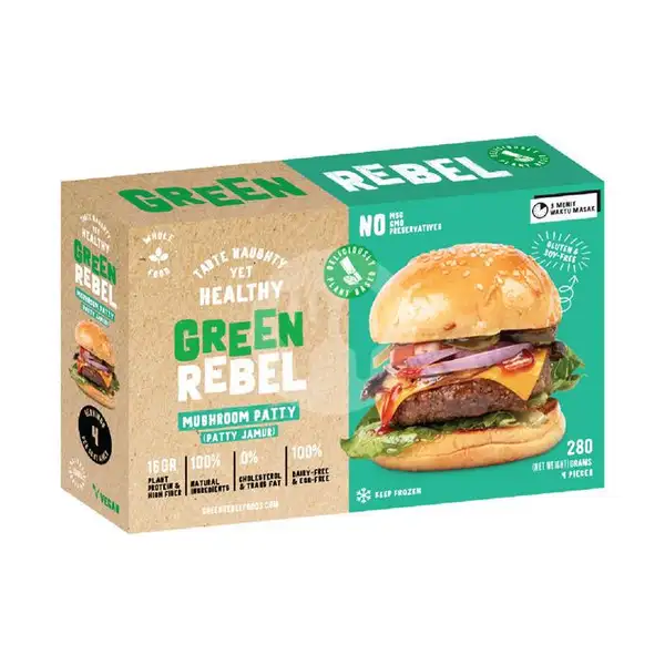 Green Rebel Mushroom Patty (4 pcs) | BURGREENS - Healthy, Vegan, and Vegetarian, Menteng