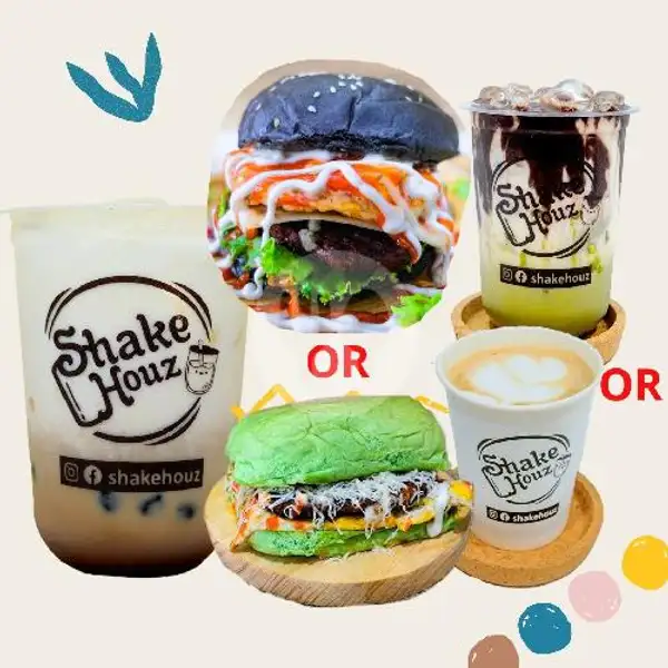 Boba Milk Tea BS + SH Beef Burger/Ropang Beef Spc + Flvr Drink/Crtv Mix/Coffee | Shake Houz