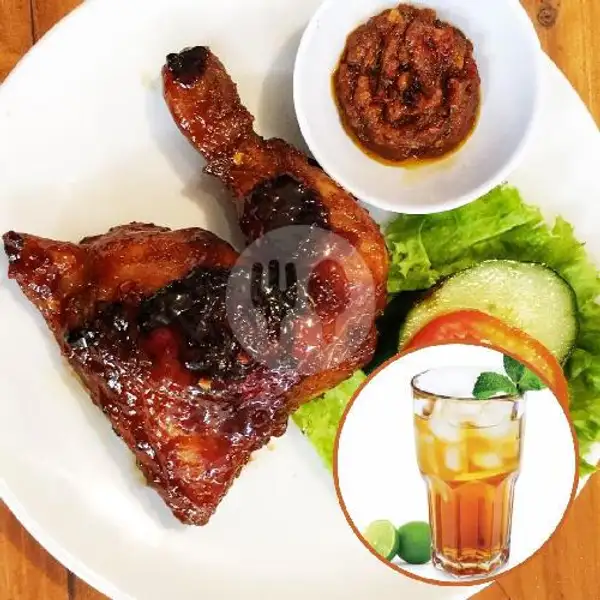 Ayam Bakar + Nasi + Es Teh | Pork Ribs Larzo Renon