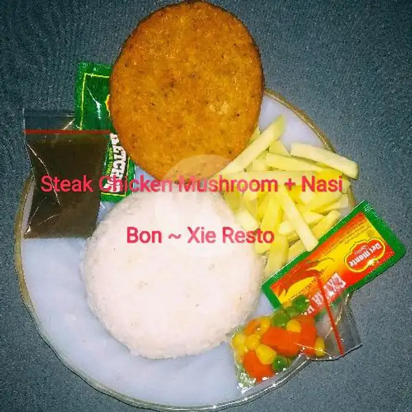Steak Chicken Mushroom + Nasi | Bon-Xie Resto, Rawalumbu