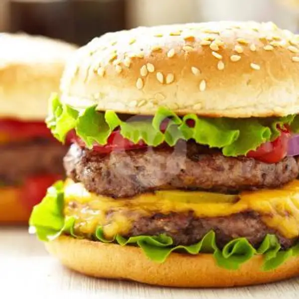 Cheese Burger Premium+friend fries(daging sapi/ayam) | Burger & Roti Bakar Bening, H. Sulaeman