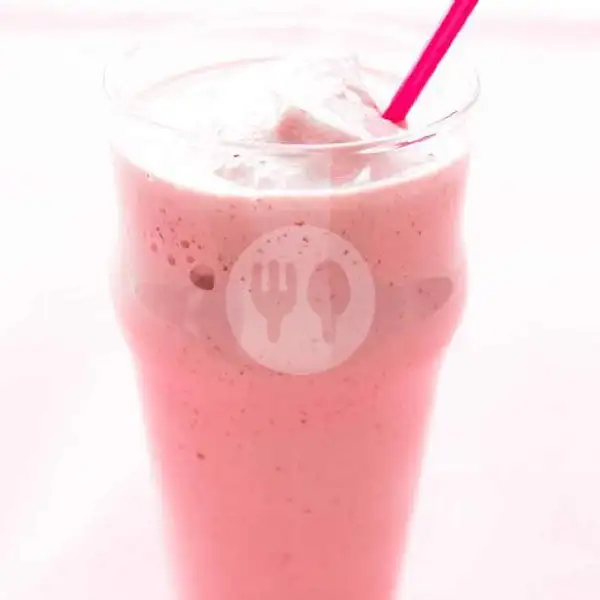 Milkshake Strawberry (toping Keju + Cococip) | Ayam Geprek Bang Rangga, Margadana
