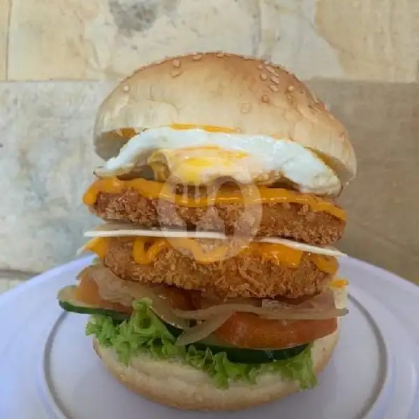 OG Double Chicken Mozzarella Burger With Egg | Burger Hotdog Smash