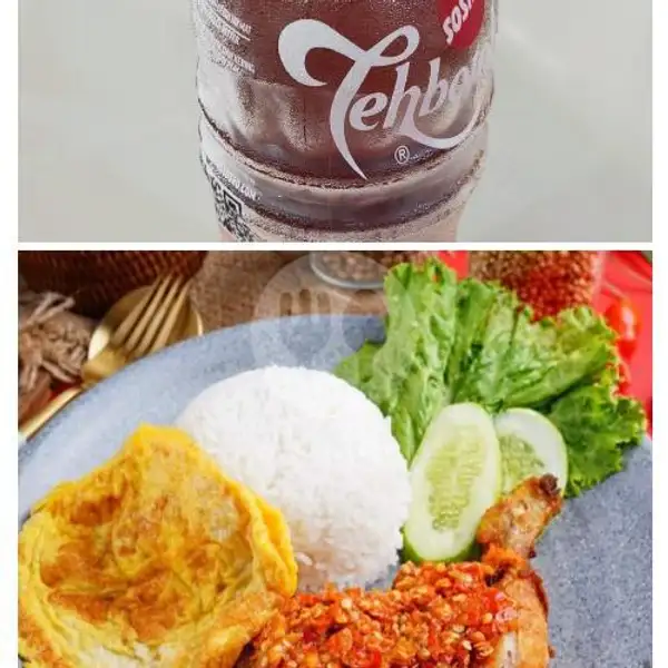 Paket Jomblo/Ayam Pemadam Lapar+Tehbotol | Mie Aceh Indah Cafe, Deli Tua
