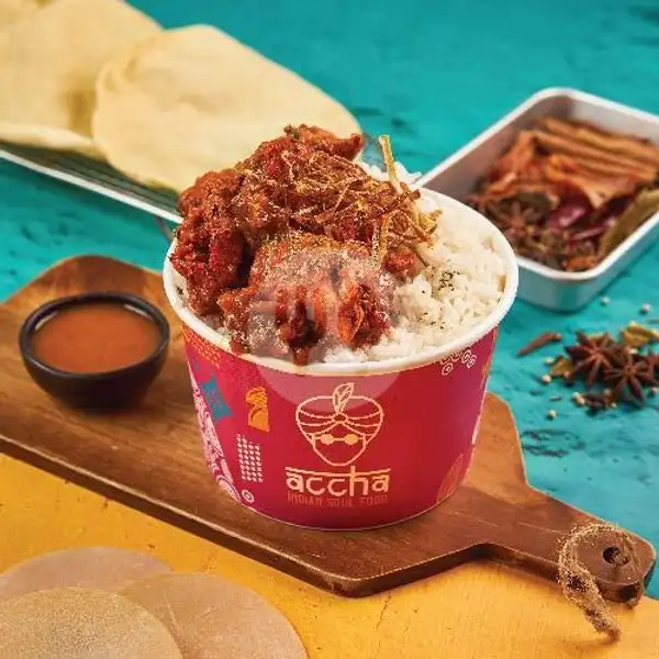 Chicken Tikka Masala Rice Bowl | Accha - Indian Soul Food, Depok
