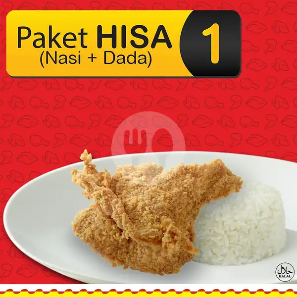 Paket hisa 1 (Dada+ Nasi) | Hisana Fried Chicken, Arumsari