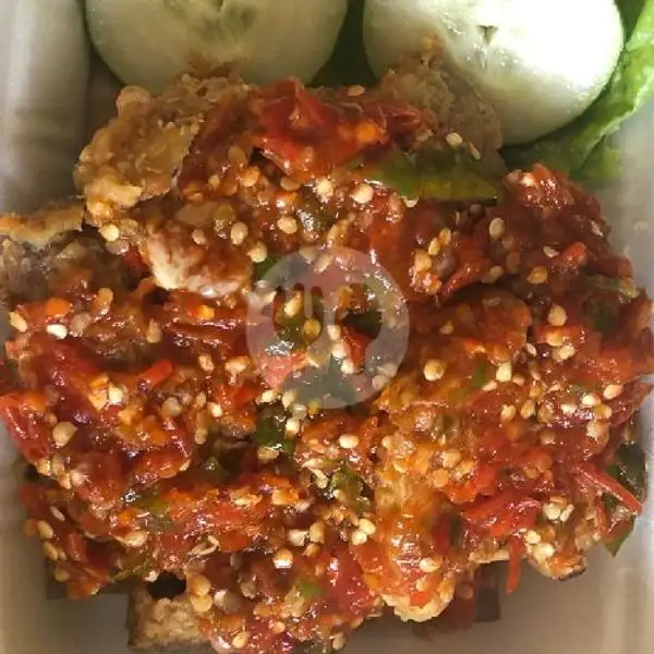 Ayam Geprek Sambal Mercon + Nasi | Ayam Geprek Mercon, Dunia Food Court