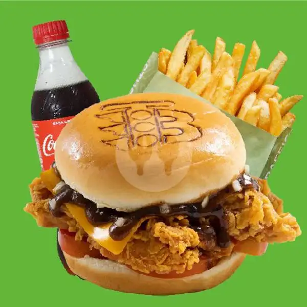 Boston Black Pepper Burger  + Traffic French Fries + Cola | Traffic Bun, Cut Meutia Bekasi