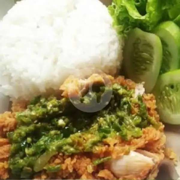 Ayam Geprek Sambel Ijo + Nasi + Lalapan | Kedai Nahda, Bojong Gede