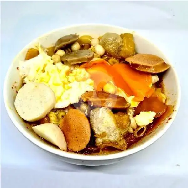 Seblak Komplit (Telur Omega, Sosis Bratwurst, Bakso Daging Sapi) | Nyi'cheap Nasi Tutug Ayam Goreng, Duren Sawit