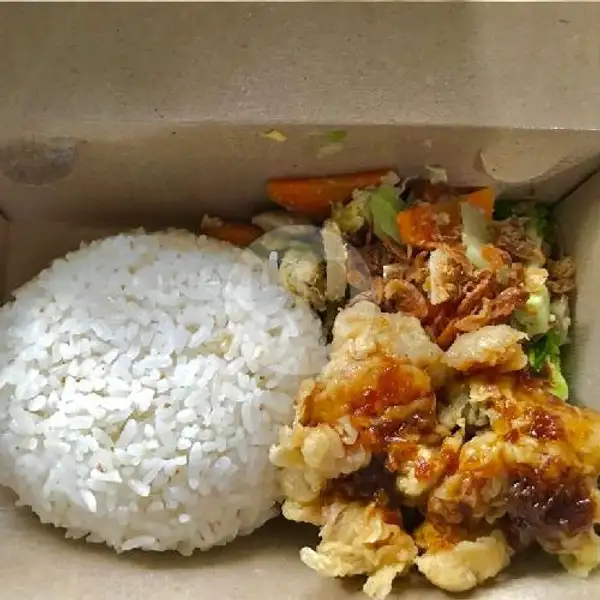 Ricebox Ayam Crispy Pedas Manis | Spesial Nasi Goreng MINION