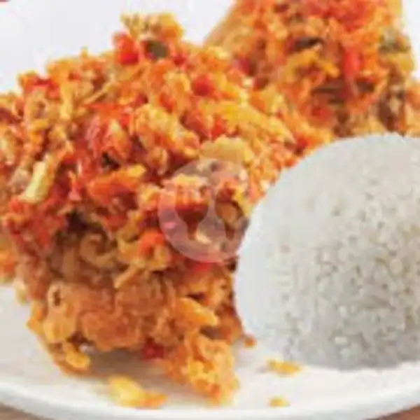 Ayam Geprek Jumbo + Es Jeruk | Popcorn Chicken Alya & Cireng Isi & Cireng Crispy, Kebonagung