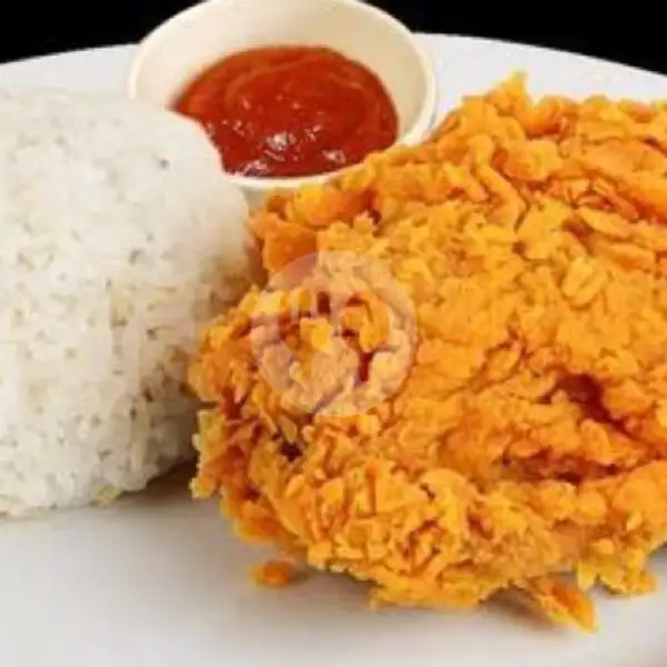 Fried Chicken Extra + Nasi | Warung Rizqy, Bangil