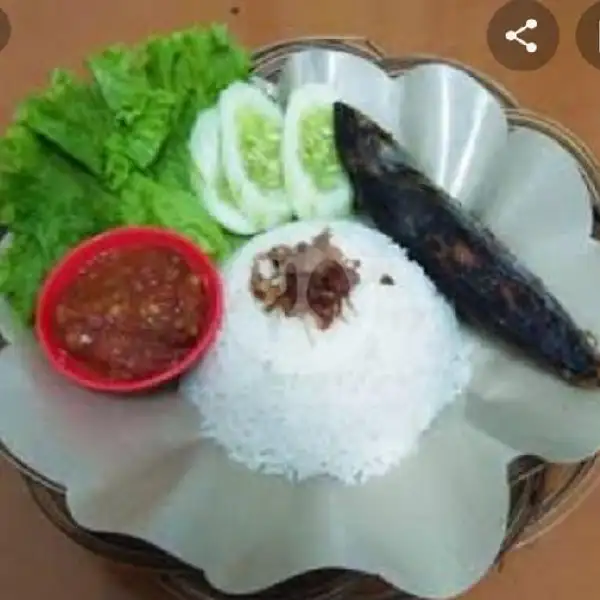 Paket Nasi+ikan Cue+Lalapan | Warung Lalapan Sambal Mentah