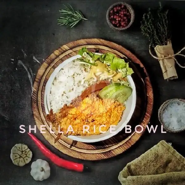 Ebi furai + Salad | Rice Bowl Shela