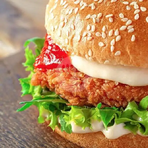 Chicken Burger | Dapur Rira (Ayam Geprek, Paru Rica & Salad Buah), Tamalanrea