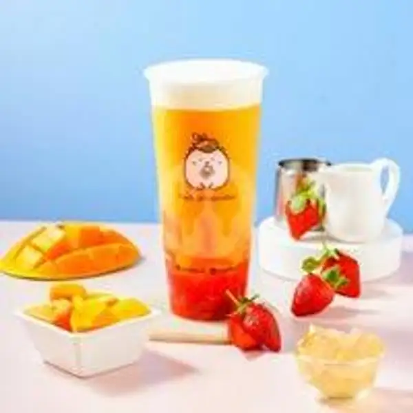 Cheese Mango Strawberry Jelly (M) | Yuzuki Tea & Bakery Majapahit - Cheese Tea, Fruit Tea, Bubble Milk Tea and Bread