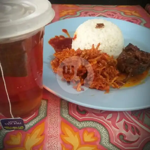 Paket Nasi Ati Ampela+kentang Mustopa/balado+es/panas teh Manis/nutrisari | Warteg Ponggol, Sukapura