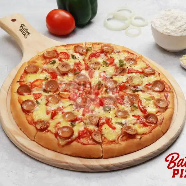 Chicken Sausages Pizza Premium Large 30 Cm | Batam Pizza Premium, Batam