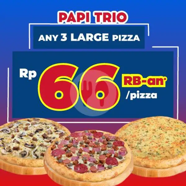 PAPI TRIO Large Pizza | Domino's Pizza, Tlogosari