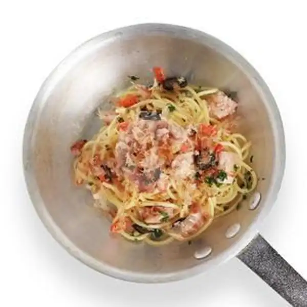 Spaghetti Aglio Olio Tuna Black Olives | HOLYSTEAK by Holycow! Group, Sawah Besar