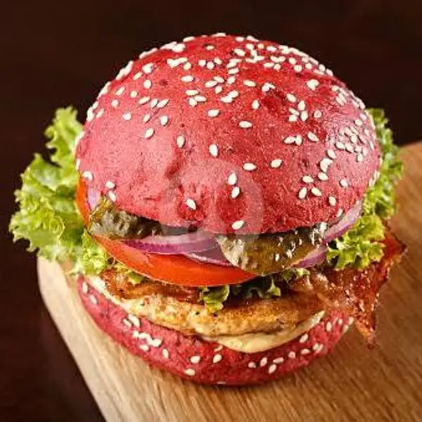 Red Burger Chicken + French Fries | Angkringan Zaid